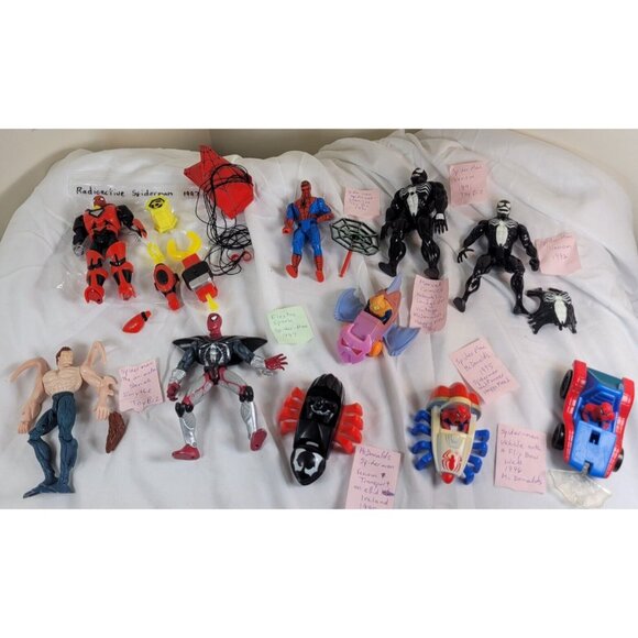 Spiderman Figure Lot of 6 NEAR MINT Venom Man-Spider Radioactive - Picture 1 of 16